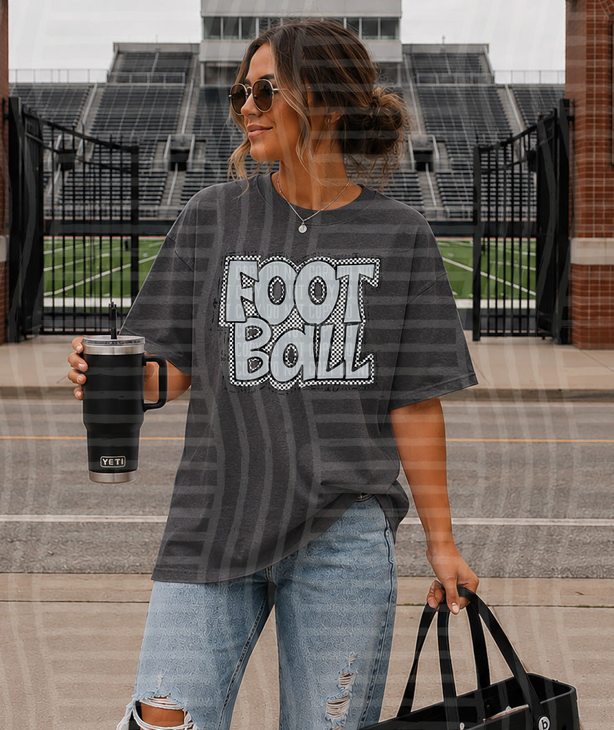 Preppy Checker Football DTF Print