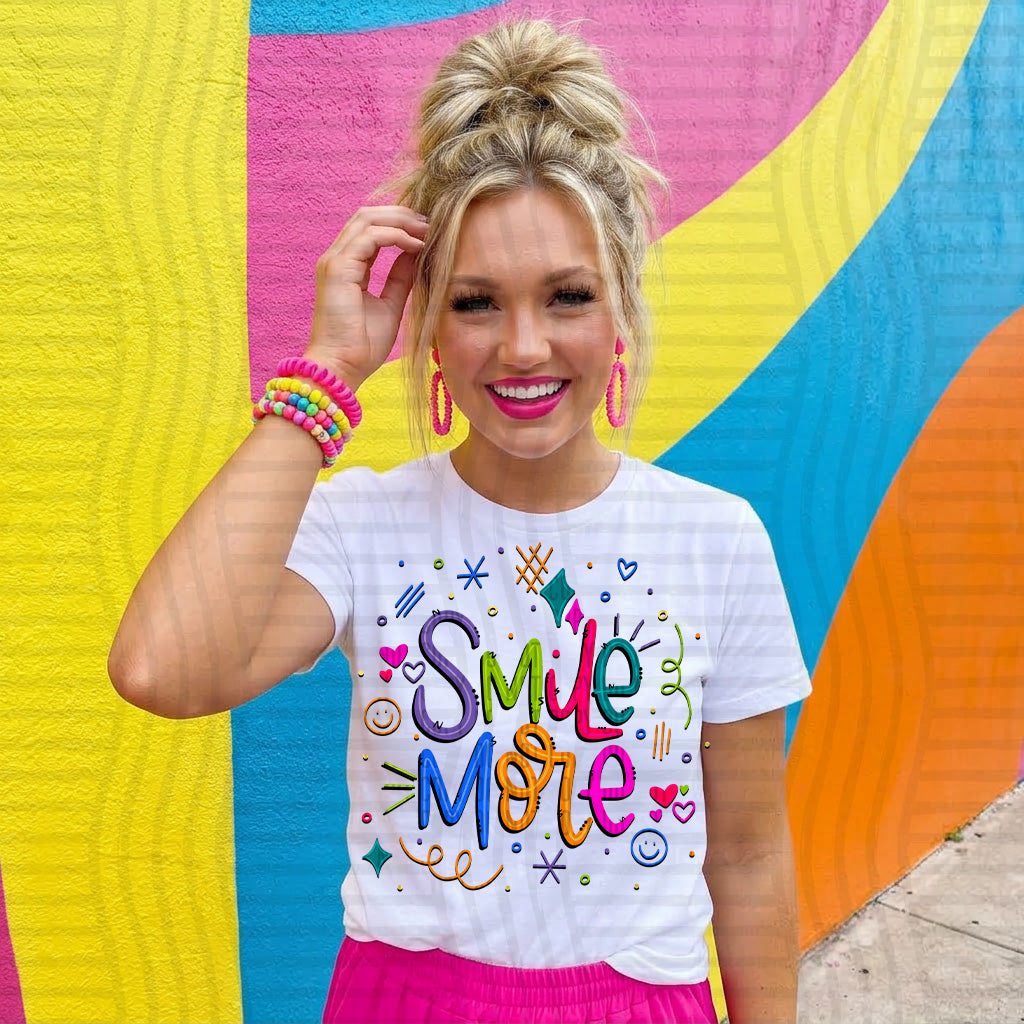 Smile More DTF Print