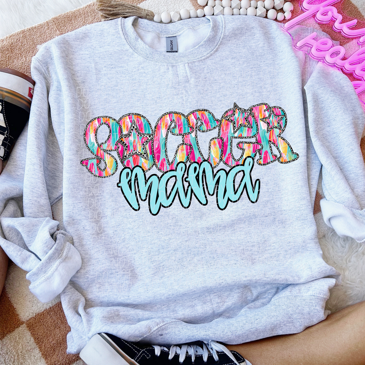 Multi Color Star Sports Mama DTF Print