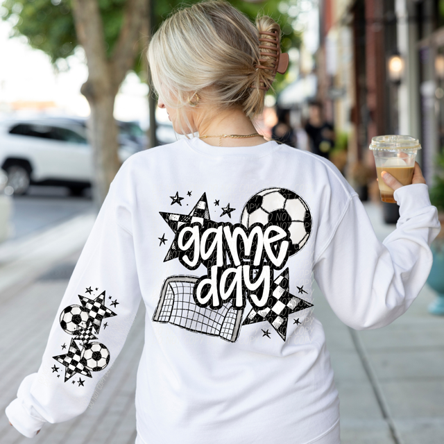 Game Day Sports Checkered Stars SLEEVE DTF Print