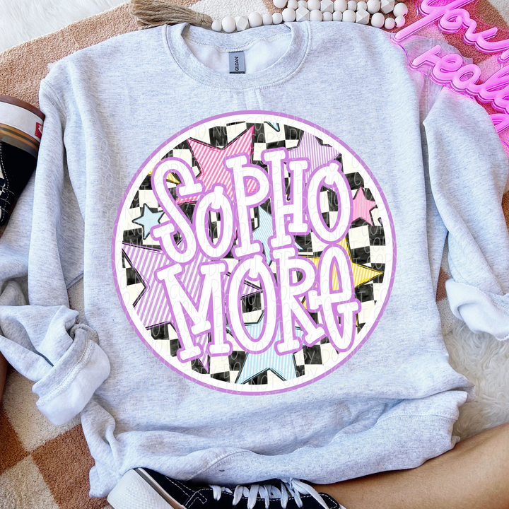 Back To School Stars Purple - Grade Levels DTF Print