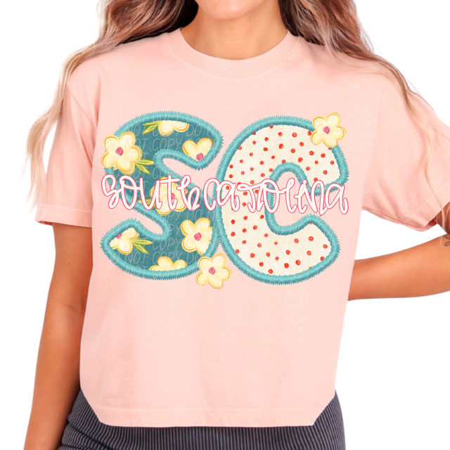Retro Floral States DTF Print