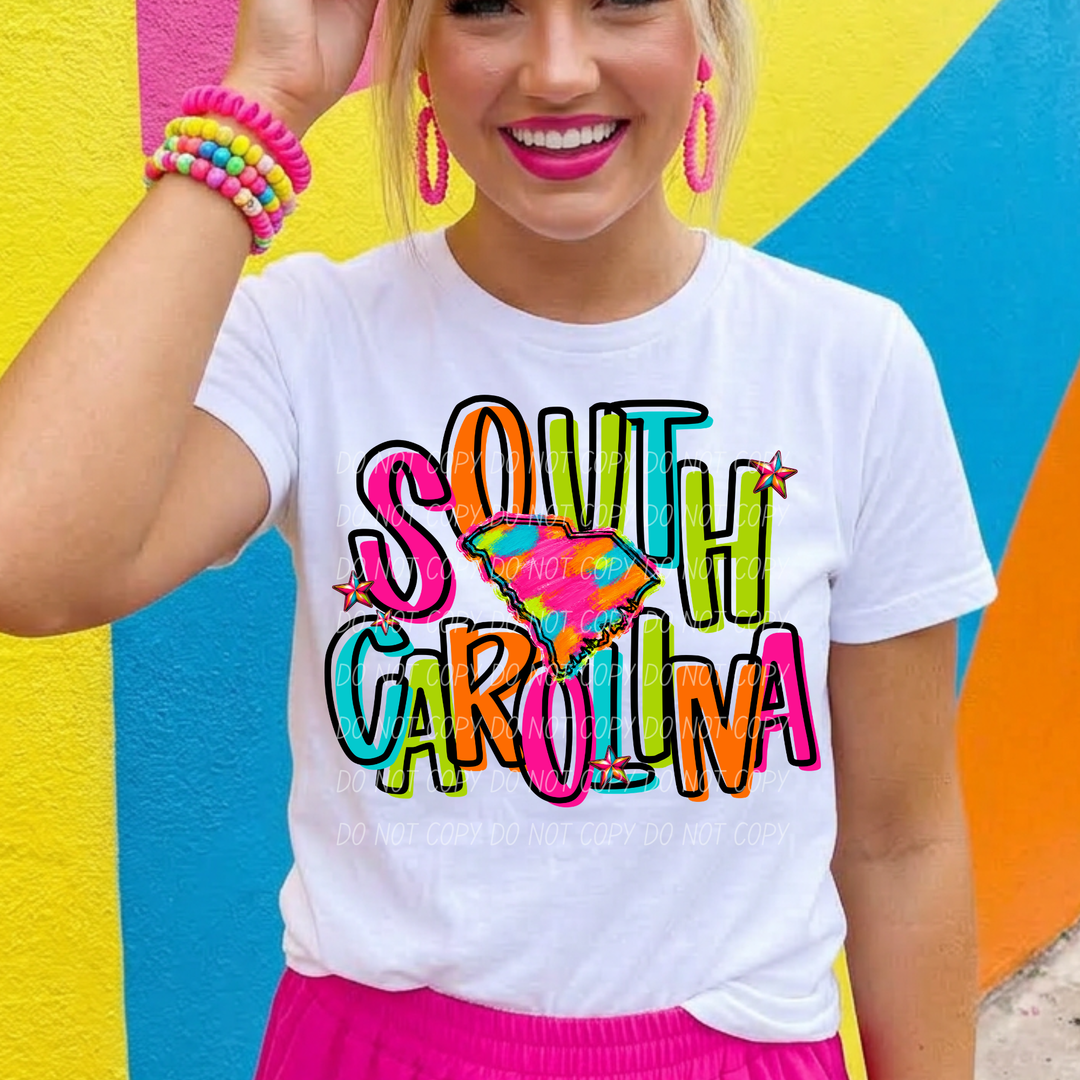 Neon States DTF Print