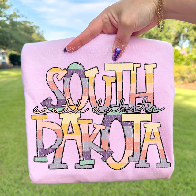 Pastel States DTF Print