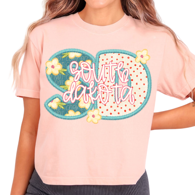 Retro Floral States DTF Print