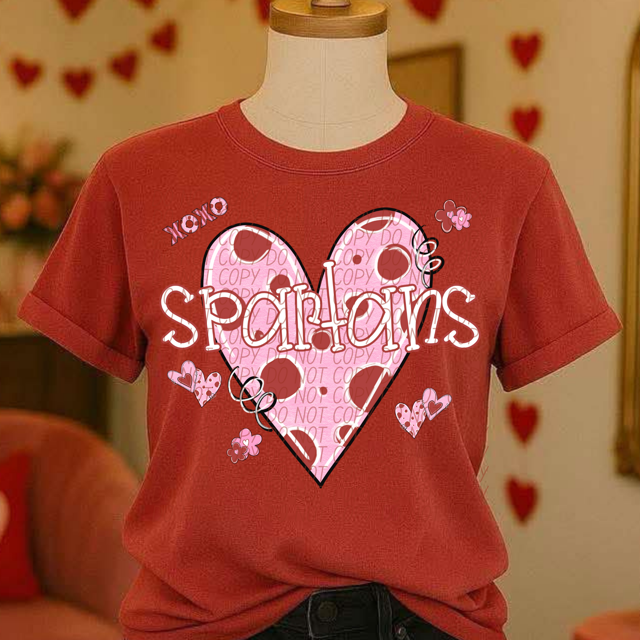 Valentine's Mascot Pink and Red DTF Print