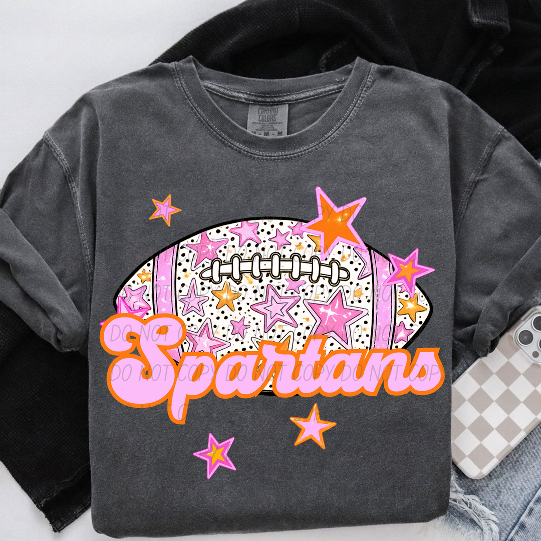 Pink Football DTF Print