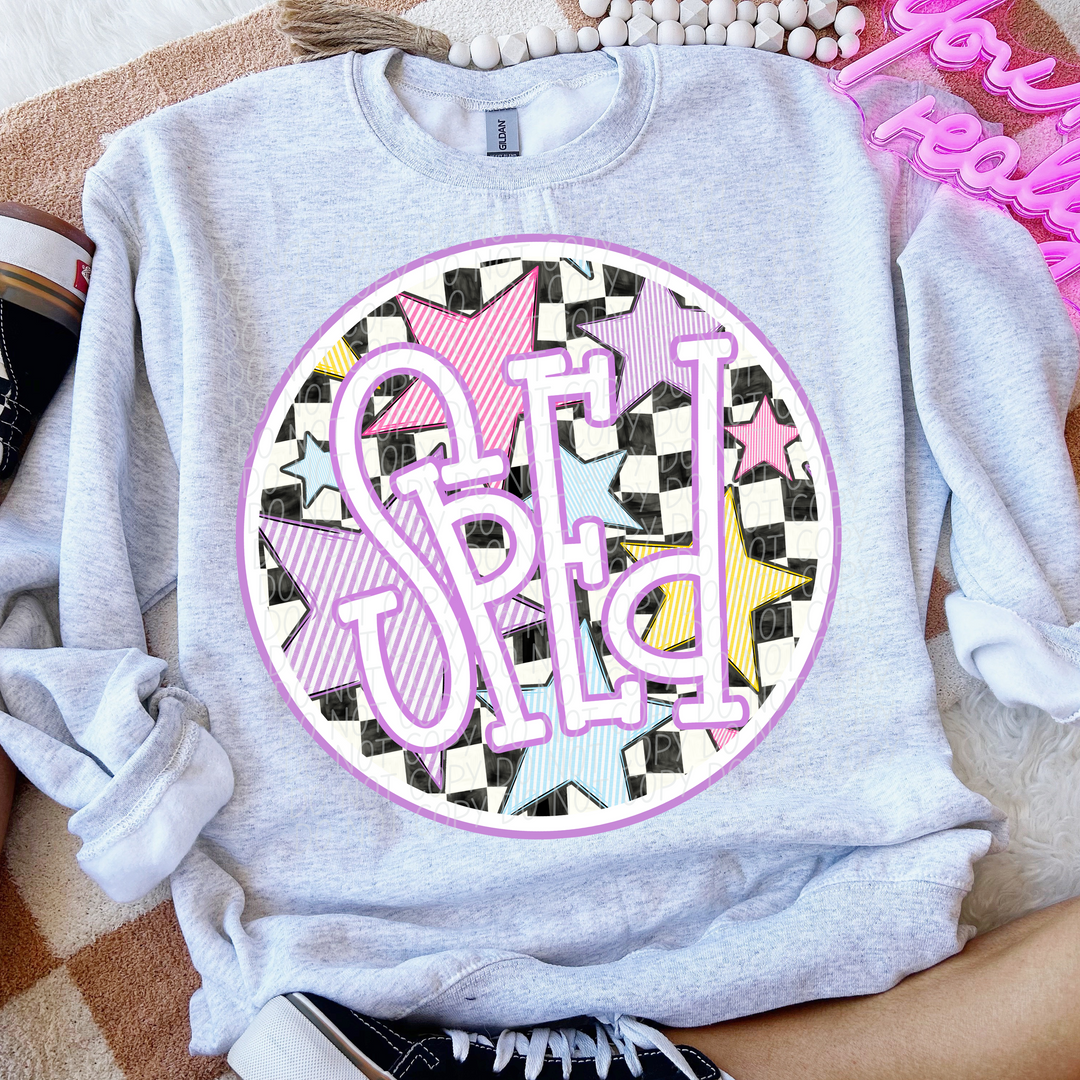 Back To School Stars Purple - Occupations DTF Print