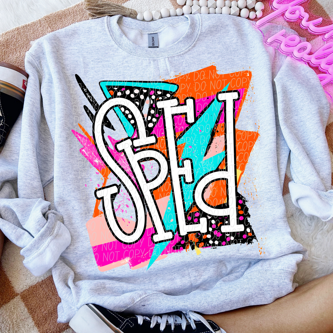 Bright Retro School Titles DTF Print