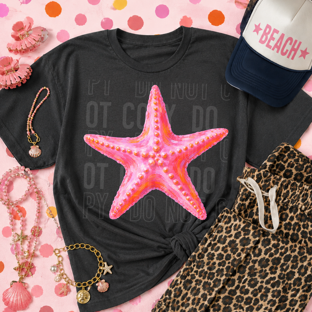 Starfish Pink Brush DTF Print