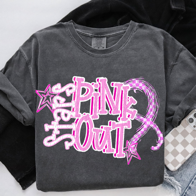 Pink Out Stars DTF Print