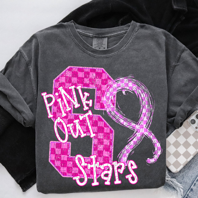 Pink Out Varsity DTF Print