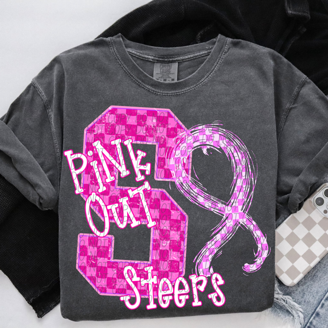 Pink Out Varsity DTF Print