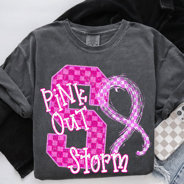 Pink Out Varsity DTF Print