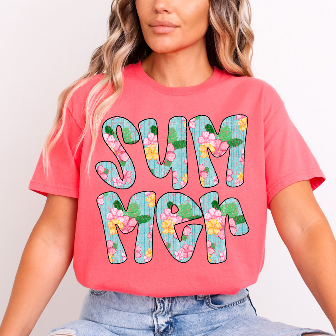 Summer Flowers DTF Print