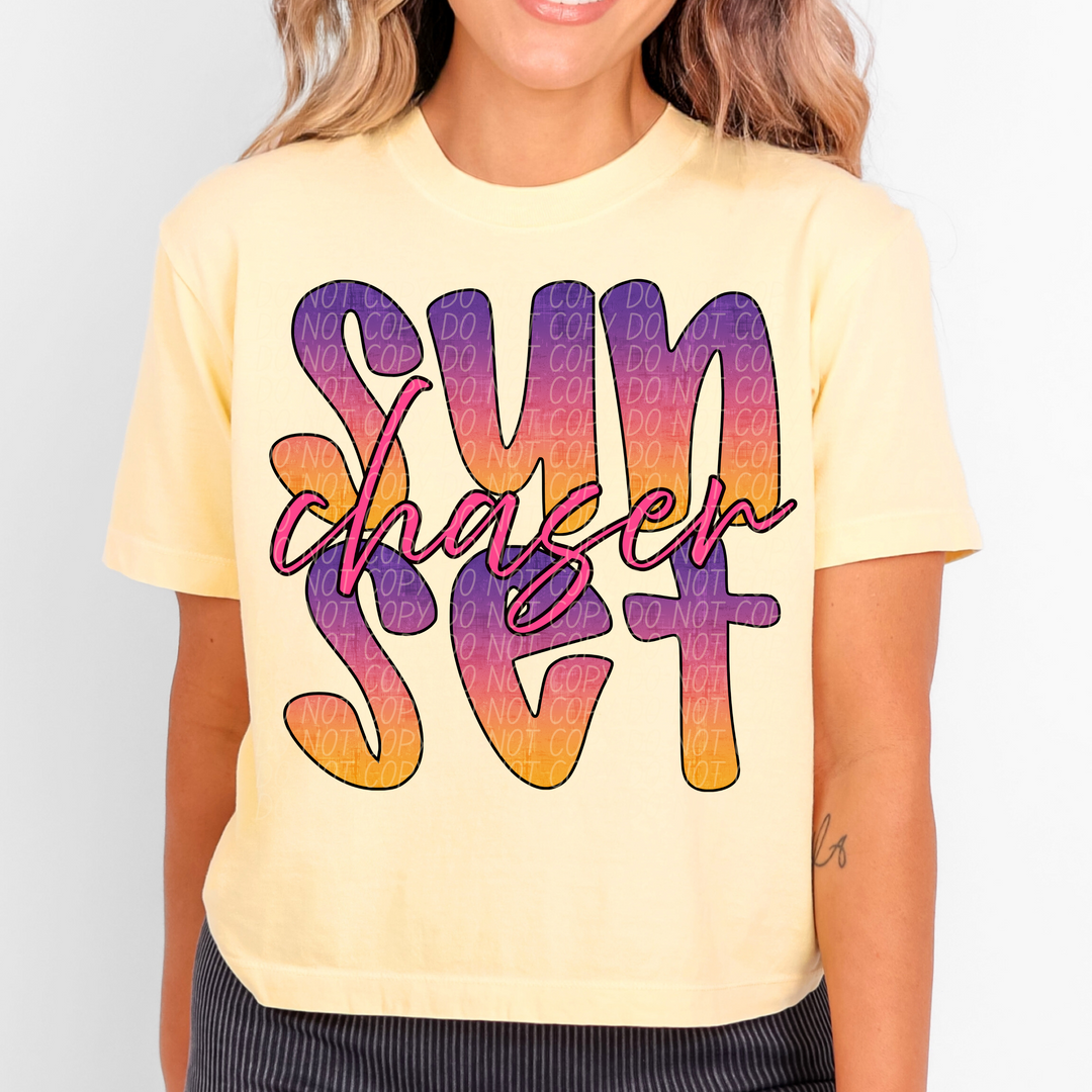 Sunset Chaser Pink DTF Print