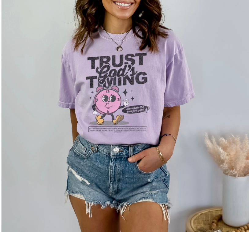 Trust Gods Timing DTF Print