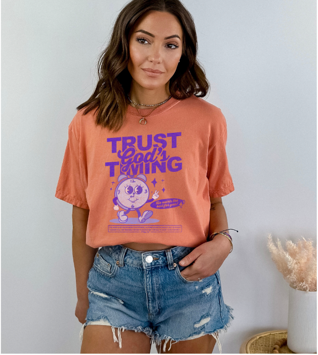 Trust Gods Timing DTF Print