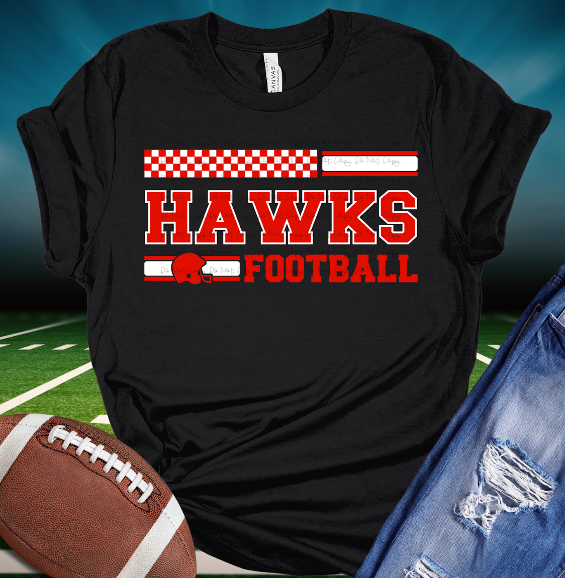 Hawks Football DTF Print