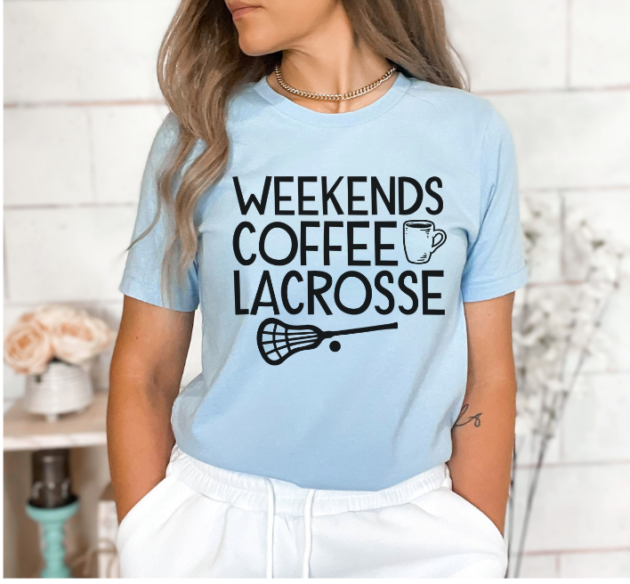 Weekends Coffee Lacrosse DTF Print