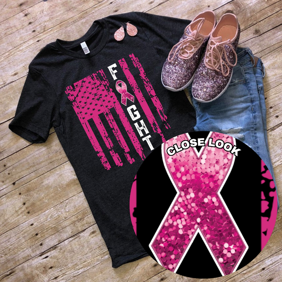 Fight Breast Cancer Flag DTF Print