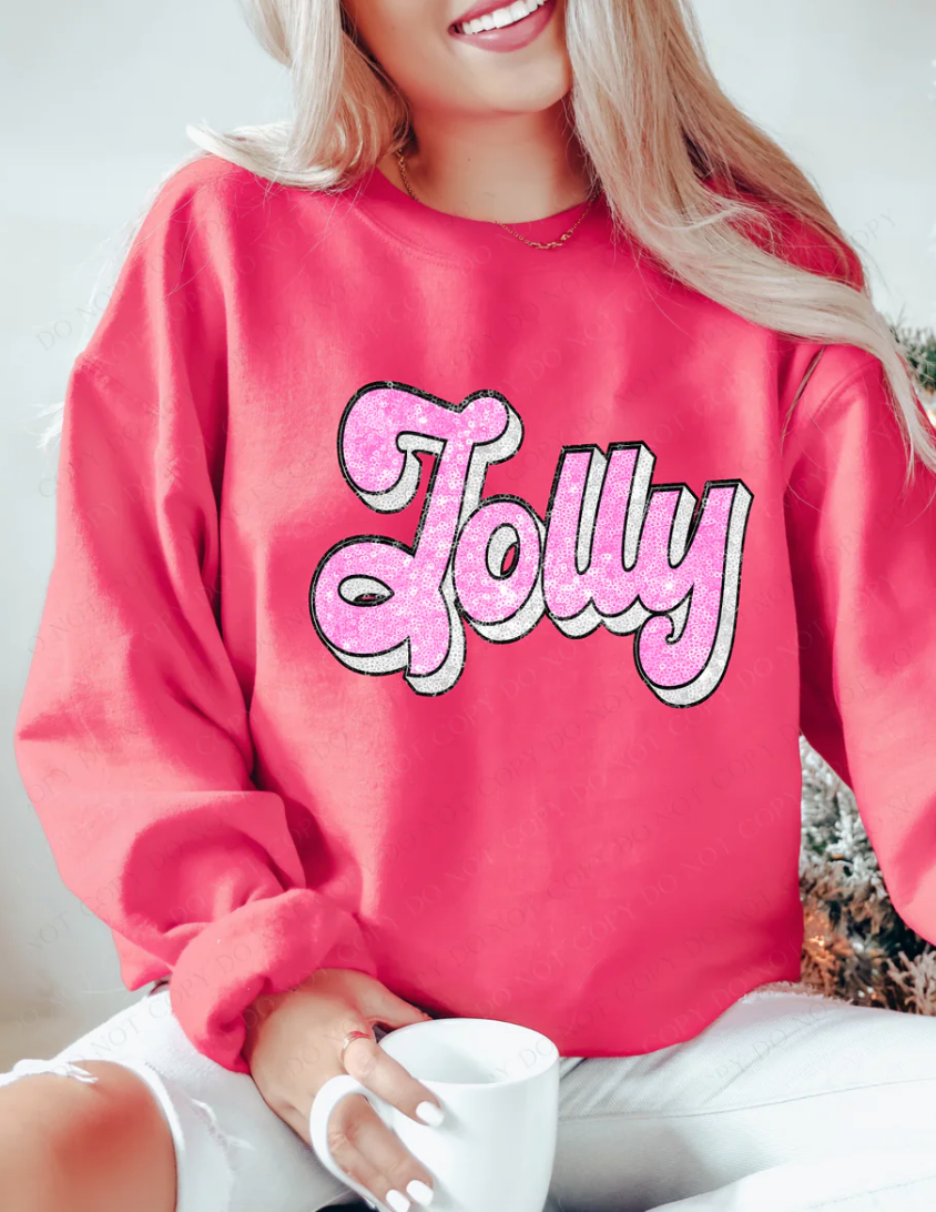 Jolly Faux Sequin Retro DTF Print