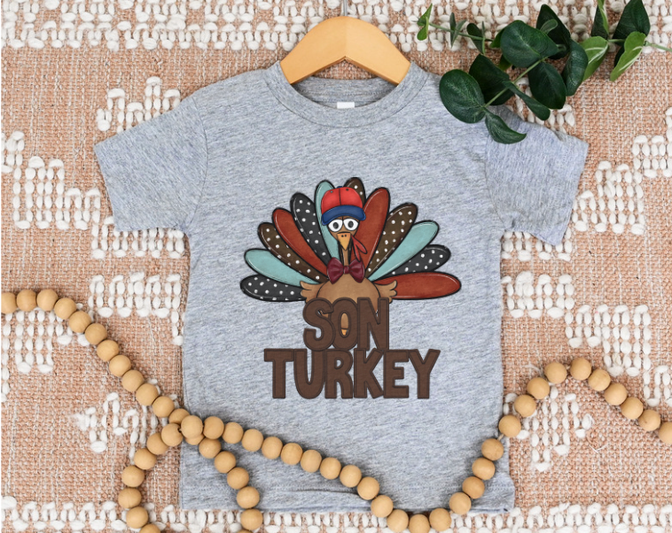 Son Turkey Faux Embroidery DTF Print