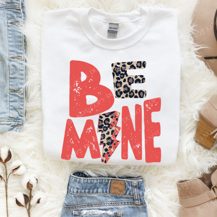 Be Mine Distressed Lighting Bolt DTF Print