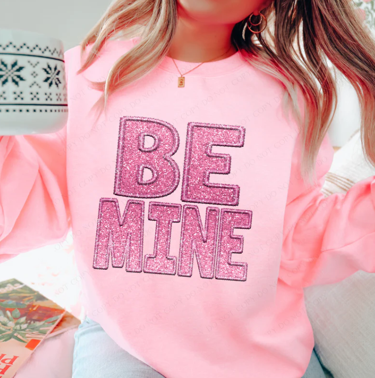 Be Mine Faux Embroidery DTF Print