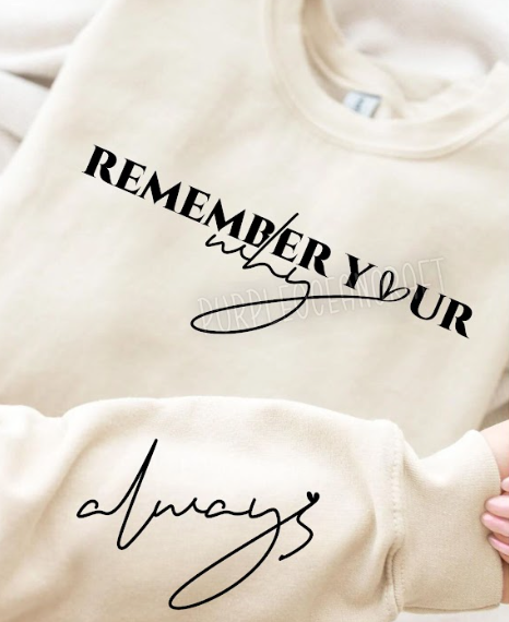 Remember Your Why SLEEVE DTF Print