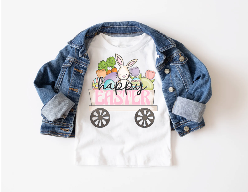 Happy Easter Wagon DTF Print