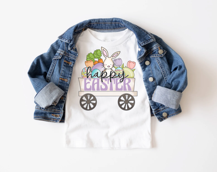 Happy Easter Wagon DTF Print