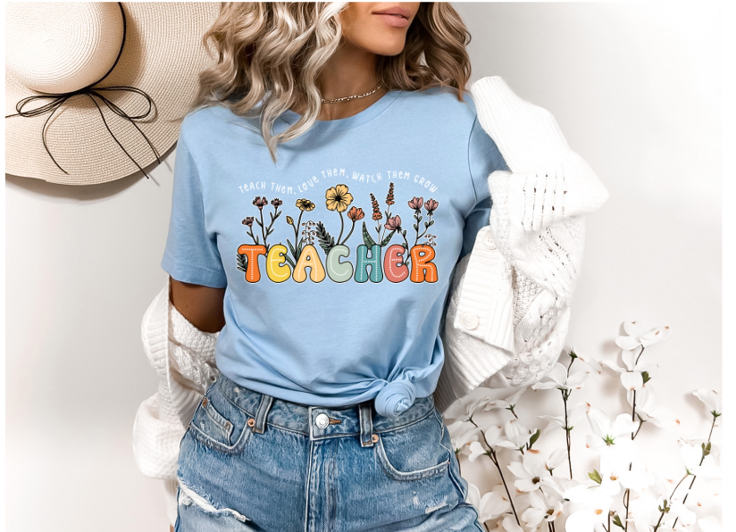 Teacher Flowers DTF Print