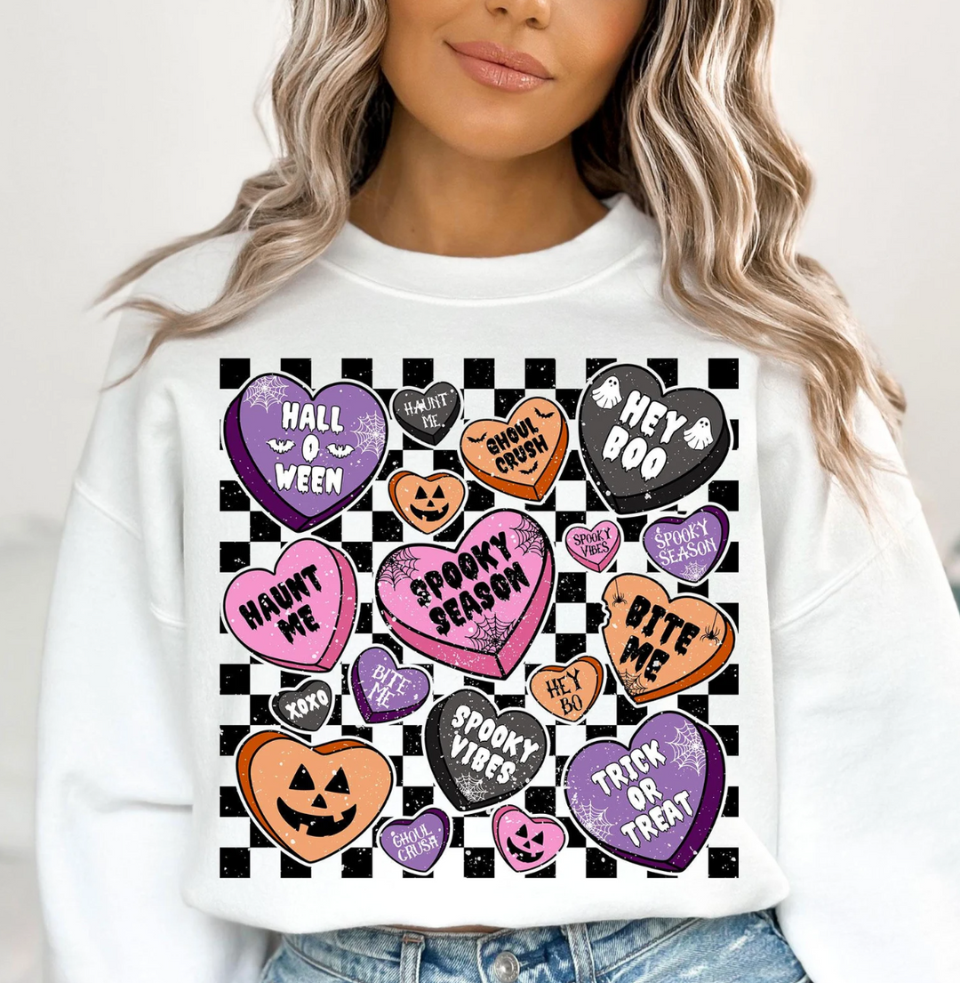 Candy Heart Halloween DTF Print