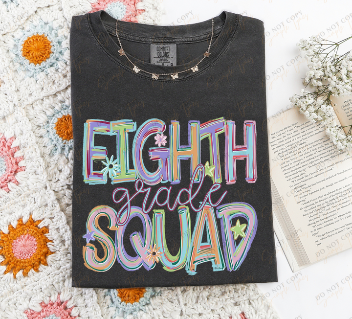 Back To School Squad Tilted Words DTF Print