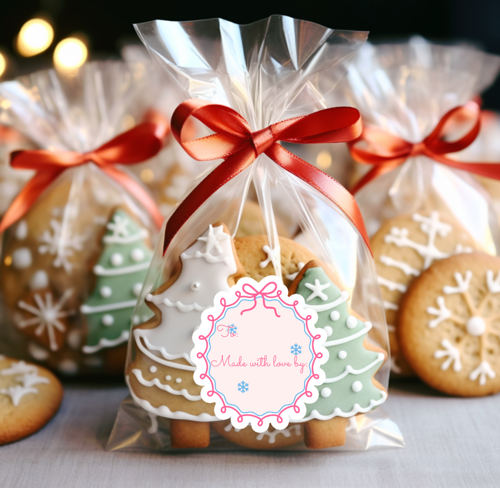 Pink and Preppy Made With Love Die Cut Stickers