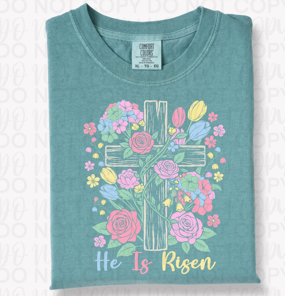 Floral He is Risen DTF Print