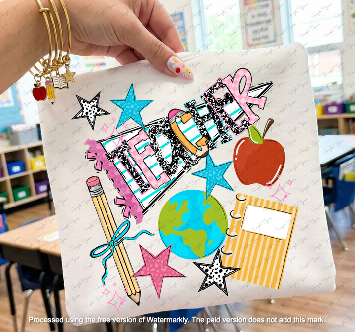 Back to School Name Pennant DTF Print