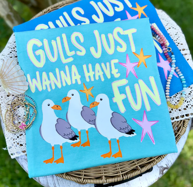 Gulls Just Wanna Have Fun DTF Print