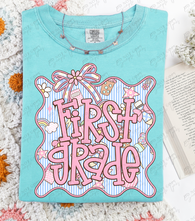 Seersucker Grade Frames Grade Levels Back Print ONLY DTF Print