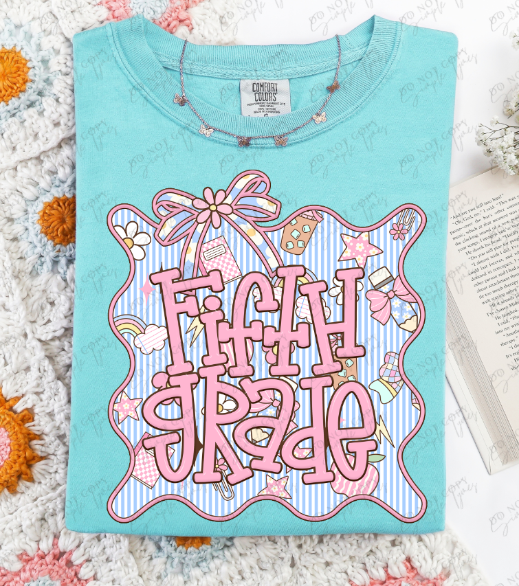 Seersucker Grade Frames Grade Levels Back Print ONLY DTF Print