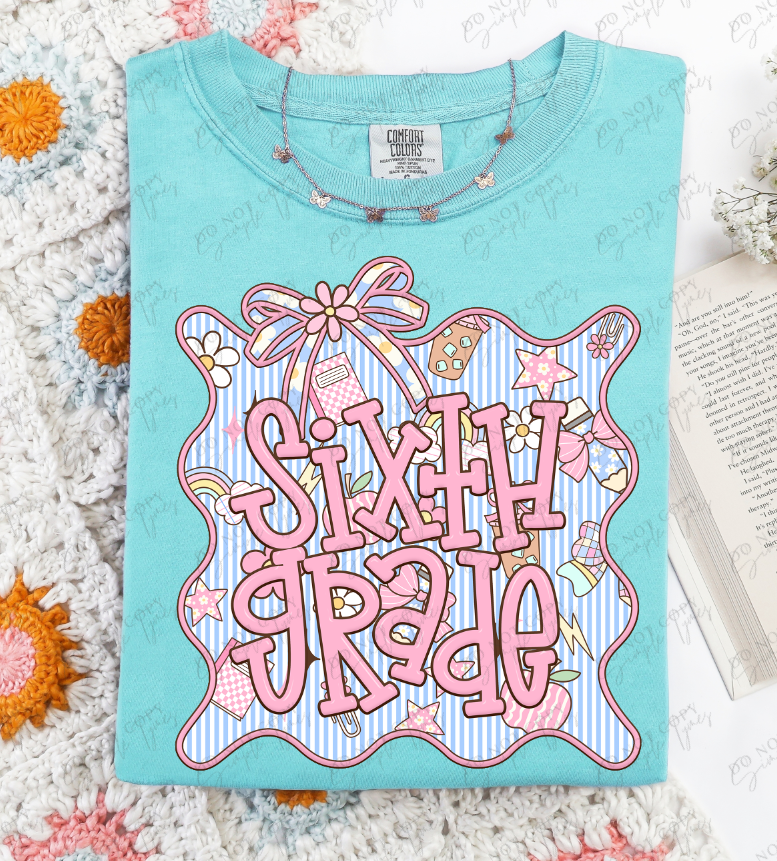 Seersucker Grade Frames Grade Levels Back Print ONLY DTF Print