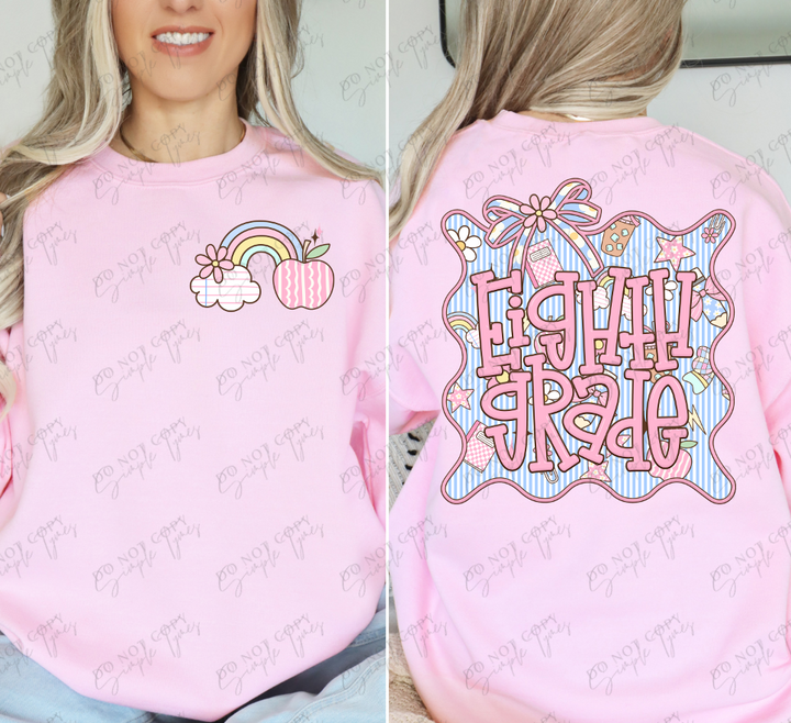 Seersucker Grade Frames Grade Levels Back Print ONLY DTF Print