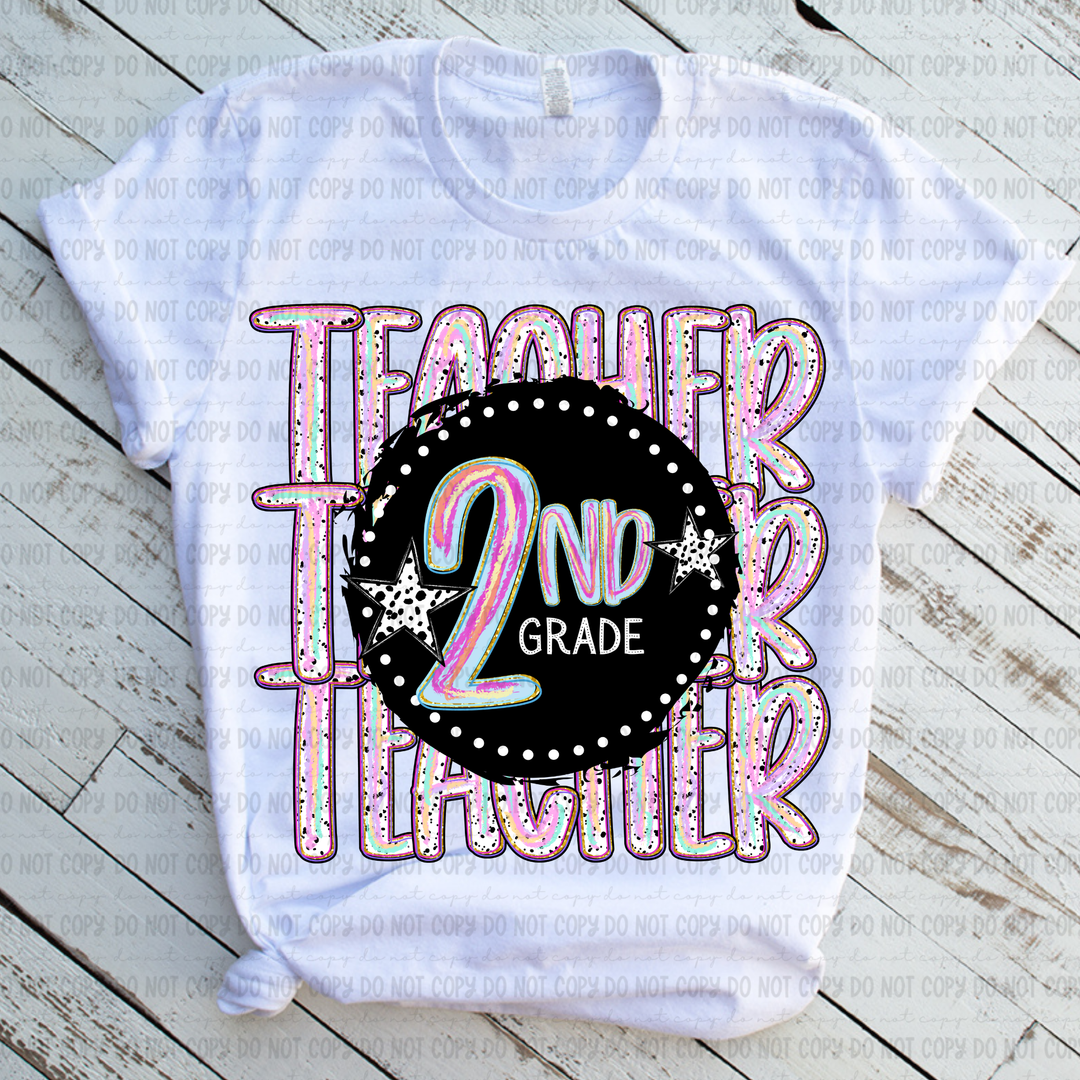 Color Dotted School Occupations DTF Print