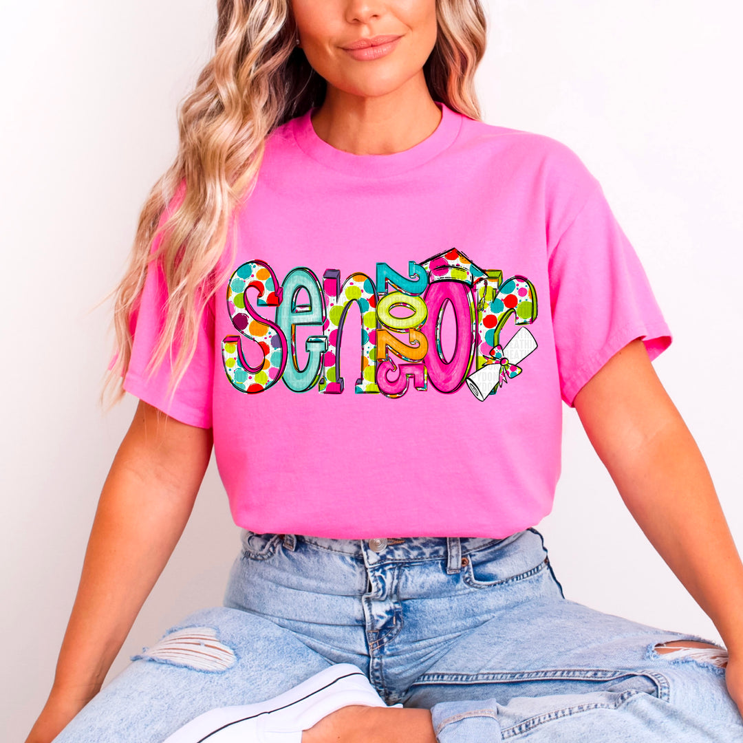 Senior 2025 Colorful Dots DTF Print