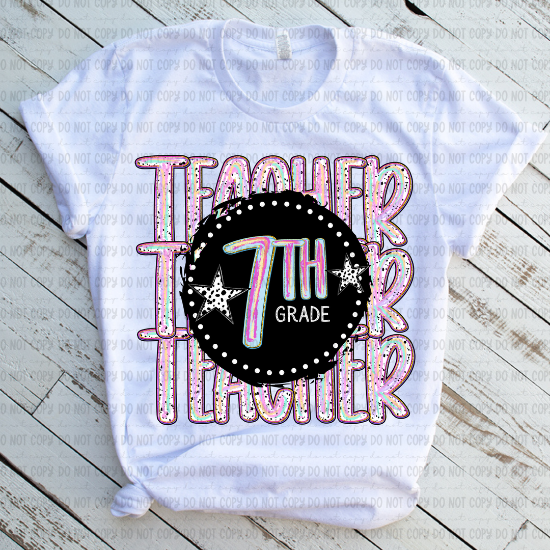 Color Dotted School Occupations DTF Print