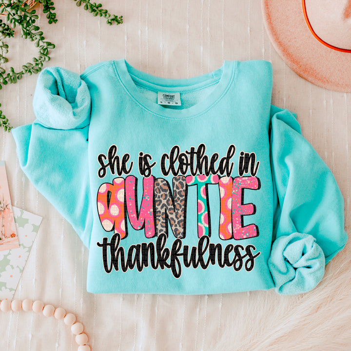 She is Clothed in Thankfulness DTF Print