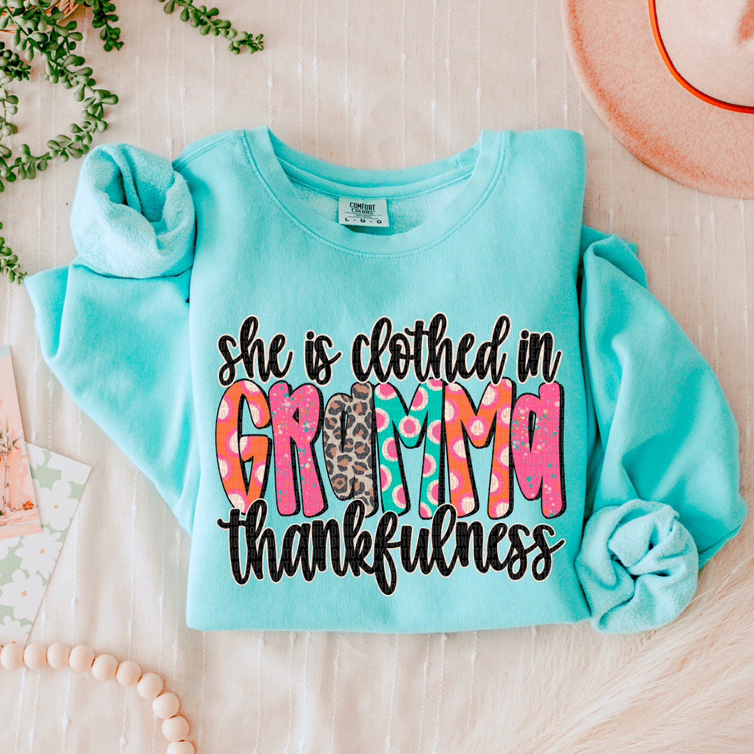 She is Clothed in Thankfulness DTF Print