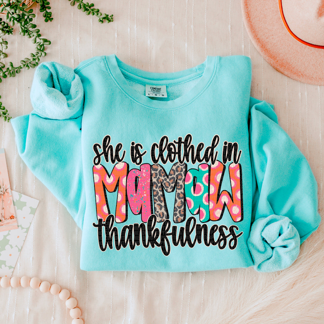 She is Clothed in Thankfulness DTF Print