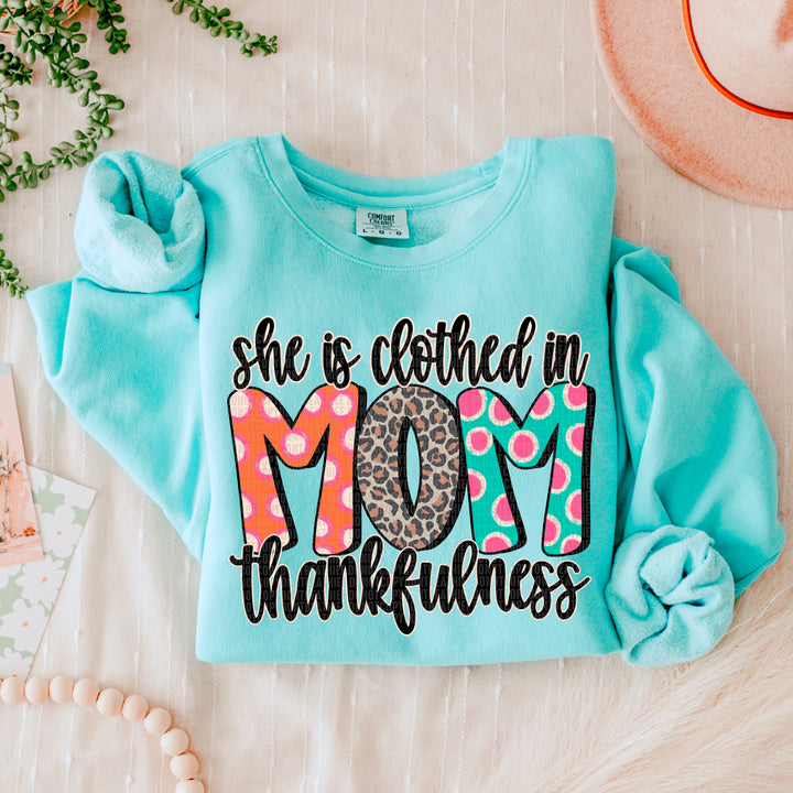 She is Clothed in Thankfulness DTF Print